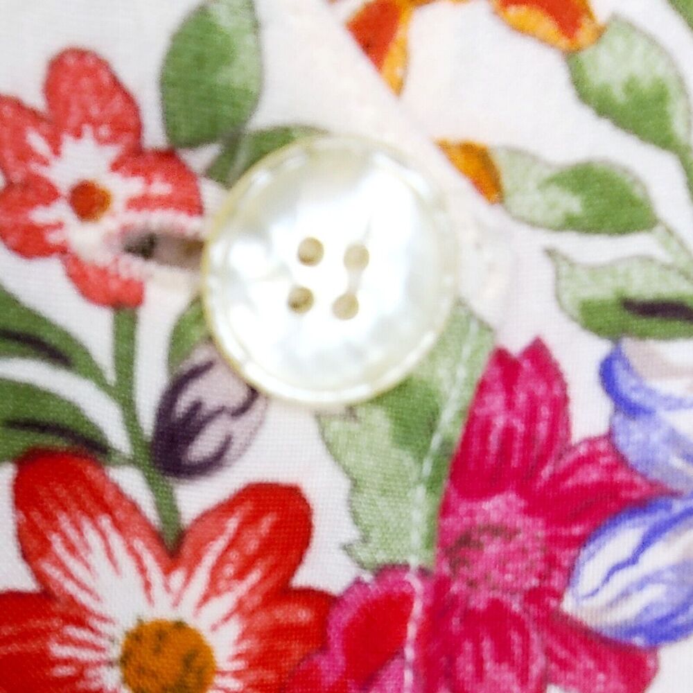 Vintage Jonathan Martin Womens SZ 11/12 White Floral Romper Shorts w Tags Button - Picture 4 of 8